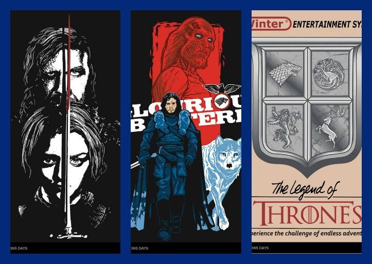 Three Game of Thrones posters.