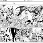 A black and white page of a comic book with axis.