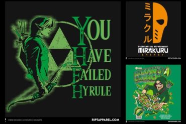 Failed Hyrule t-shirts featuring arrows.