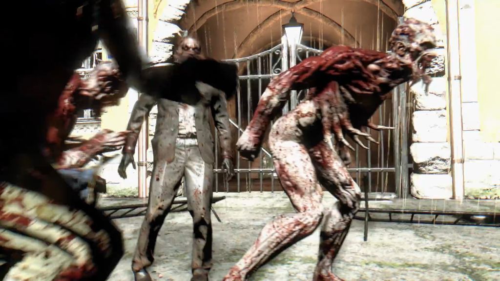 A horde of zombies parading past a building in the game Dying Light.