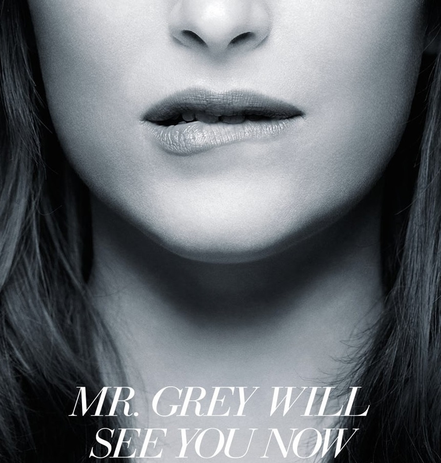 Fifty Shades of Grey poster featuring Mr. Grey inviting you.