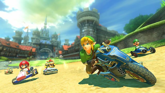 Nintendo's iconic Mario Kart 8 is featured in this description.