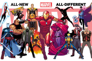 A Marvel group of characters, all different.