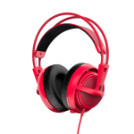 A pair of Steel Series headphones on a black background.