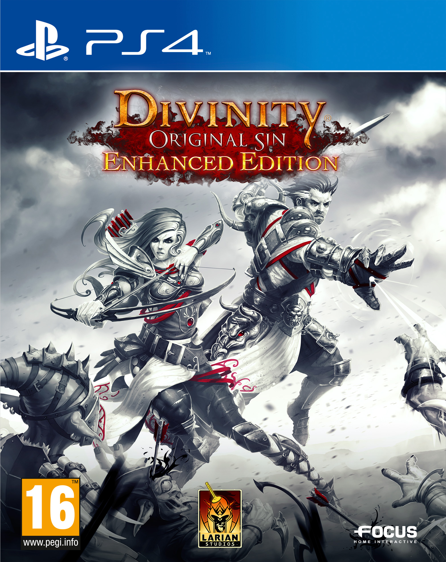 The enhanced edition of Divinity: Original Sin for PS4 features a vibrant cover art depicting the dawn of dragons.