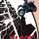 The cover of Black Widow, featuring a woman riding a motorcycle.