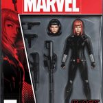 A package containing a black widow action figure.