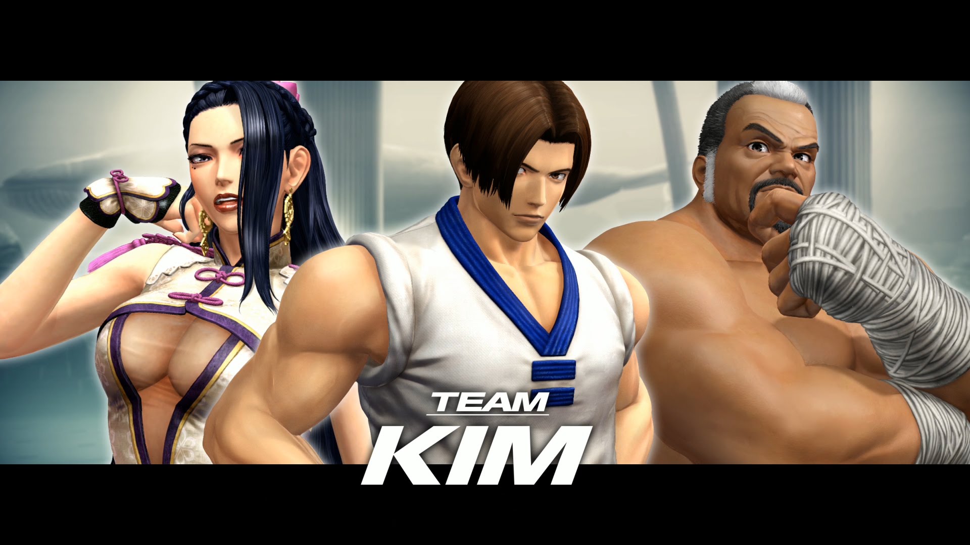 A team of people playing King of Fighters XIV.