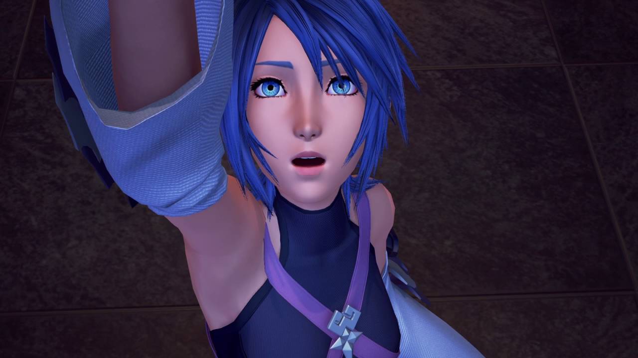 A blue-haired girl in Kingdom Hearts II.8 Final Chapter Prologue.