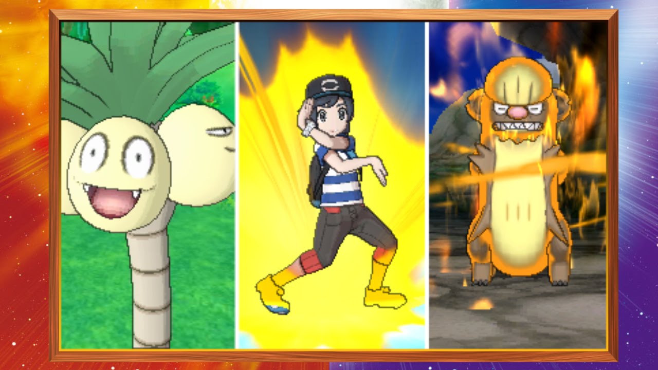 Four Pokémon characters are shown in a frame.