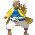 A Pokémon character in a yellow robe.