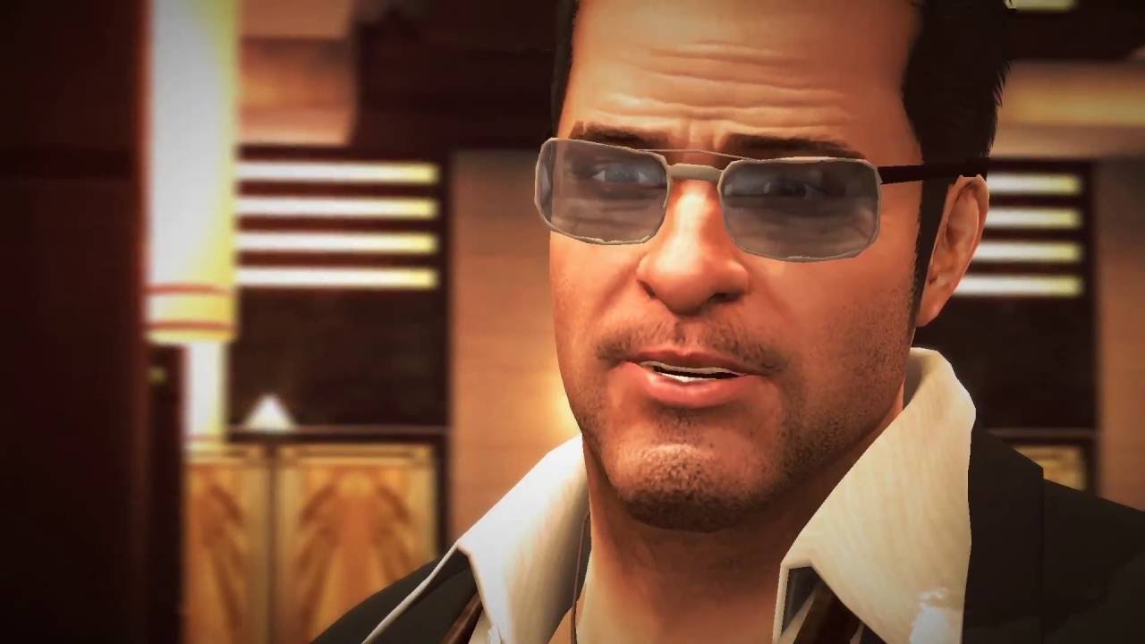 A man wearing sunglasses battles hordes of zombies in the popular video game Dead Rising.