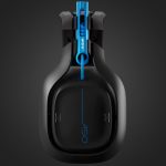 A gaming headset with a blue light by Astro Gaming.