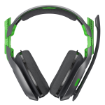 A green and black Astro Gaming headset.