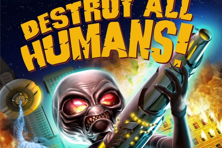 The poster for "Destroy All Humans" game.