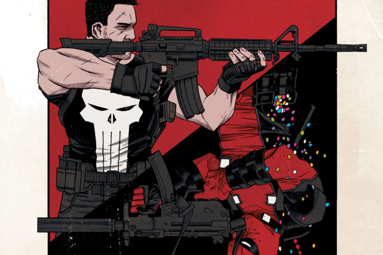 Deadpool taking on the Punisher.