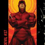 Daredevil 7 - a comic book cover featuring Daredevil standing in front of an orange sun.