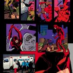 Daredevil comics page with red characters.