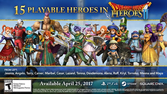 Dragon Quest Heroes II - 15 playable heroes