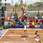 A screenshot of an NBA Playgrounds basketball game on a screen.