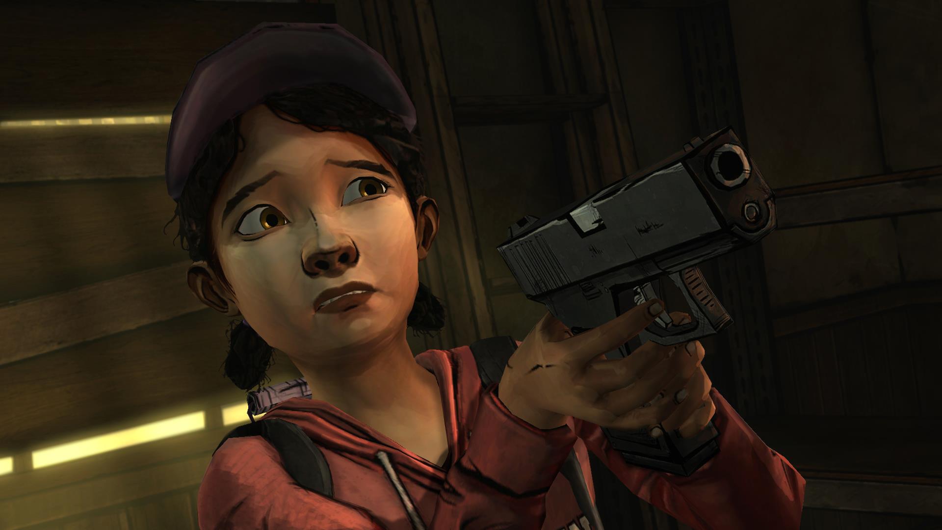 The Walking Dead: Season 1 - Clementine learns to shoot