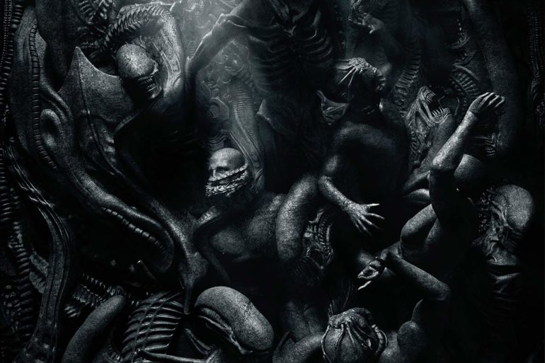 A captivating poster for "Alien: Covenant" featuring a swarm of extraterrestrial beings.