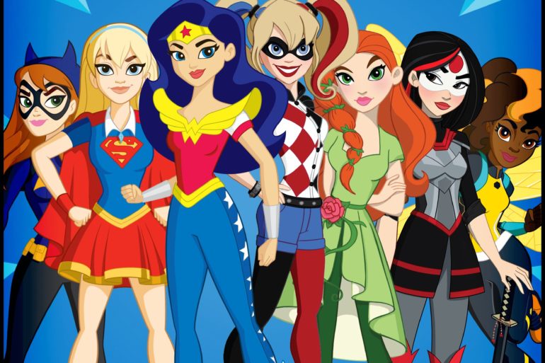 A group of female DC Super Hero Girls standing together.