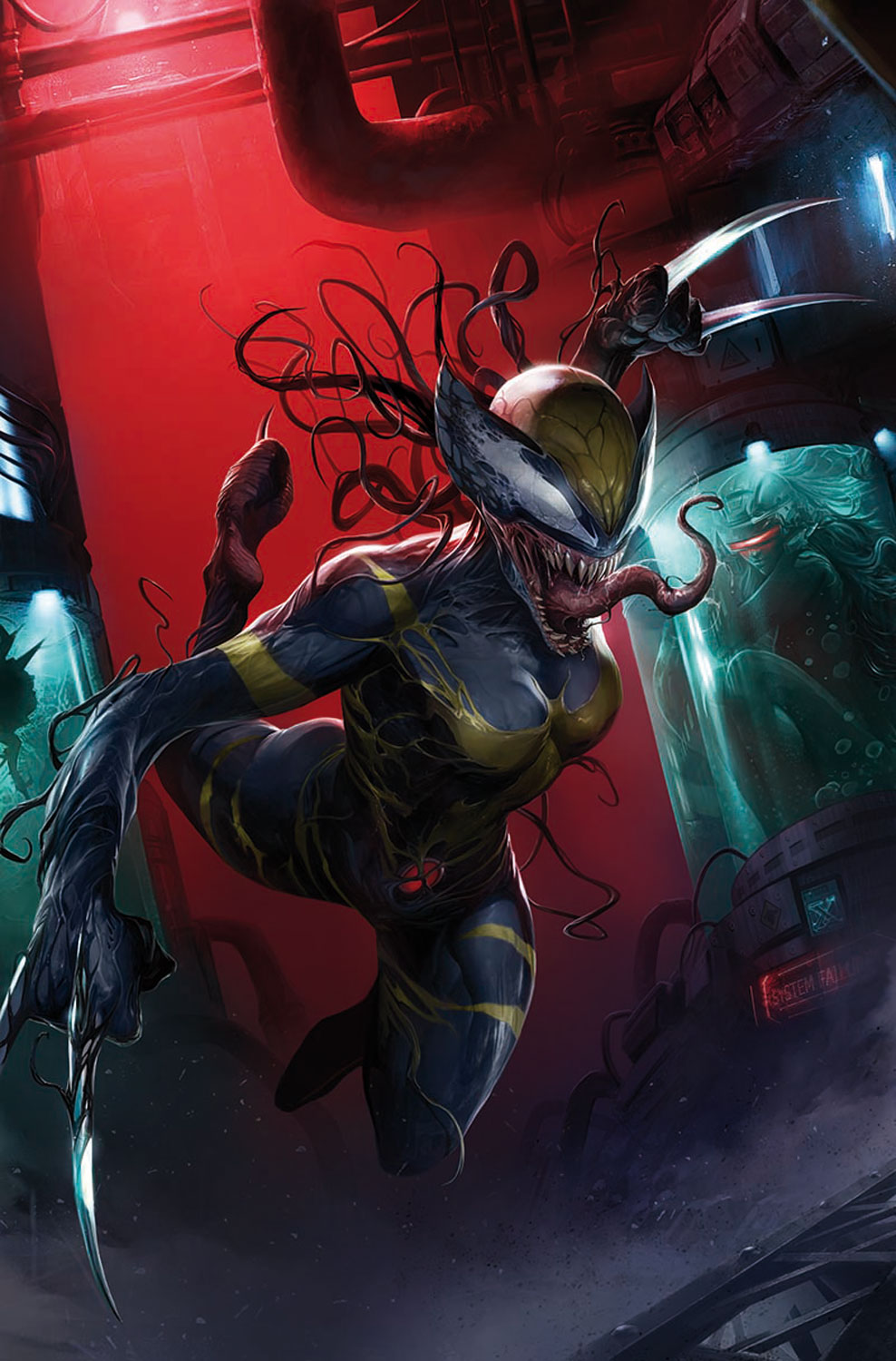 Venom in a Venomverse futuristic setting.