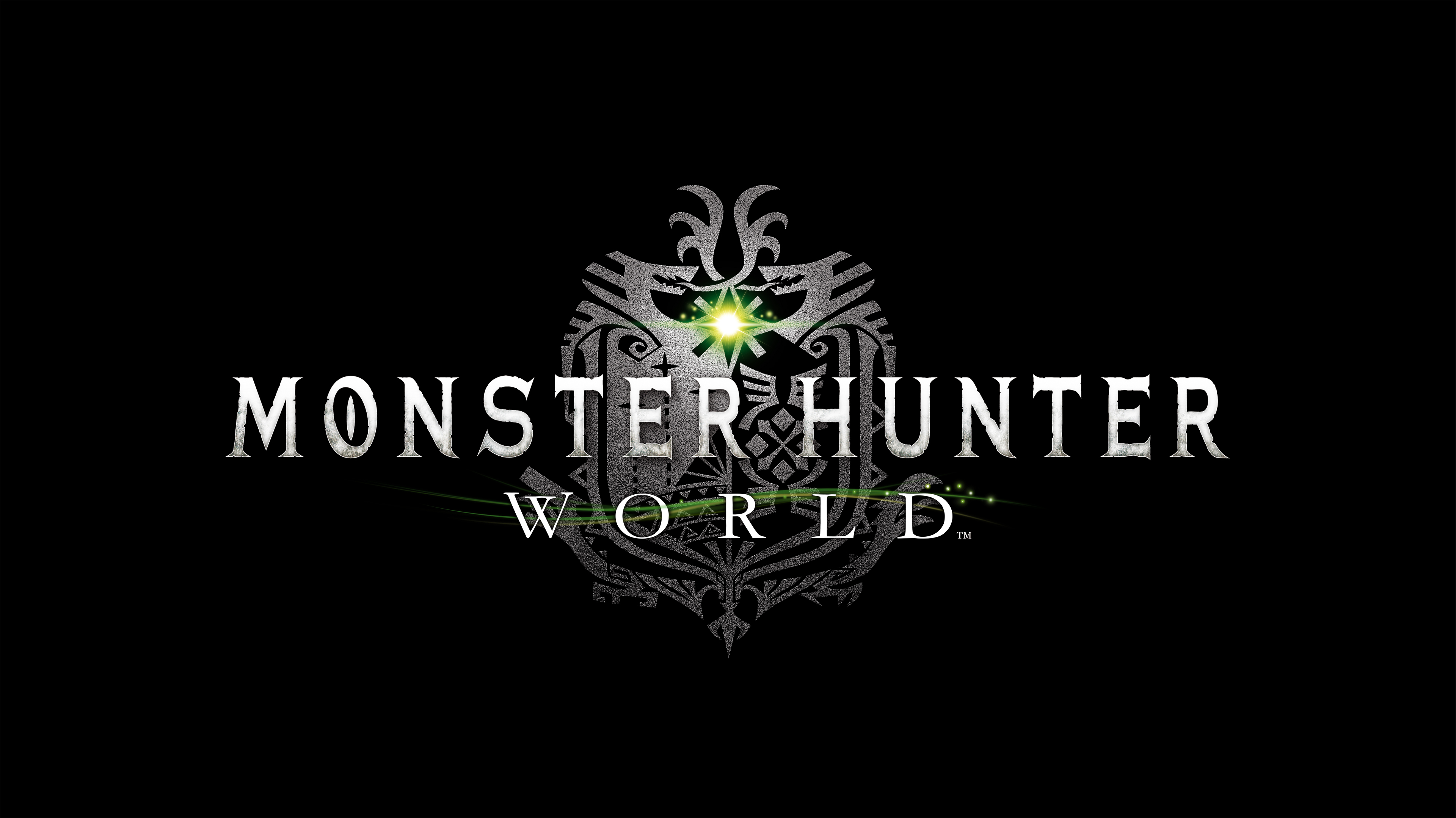 Monster Hunter: World logo on a black background.