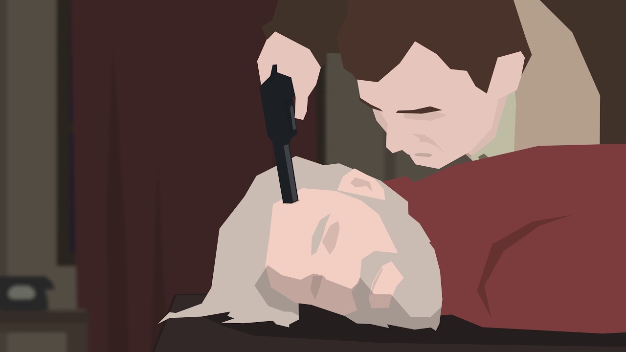 A man is cutting a man's hair in a police station.