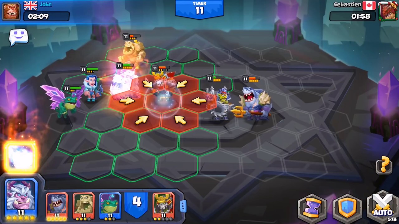 A screenshot of a Tactical Monsters game with a lot of characters.