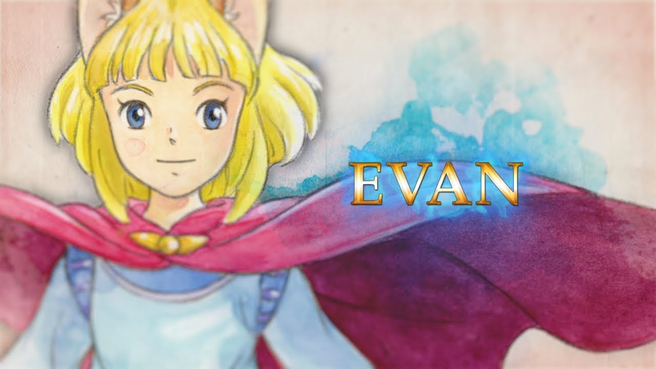 An image of a girl with a cape and the word Evan from the game Revenant Kingdom in Ni no Kuni II's new trailer.