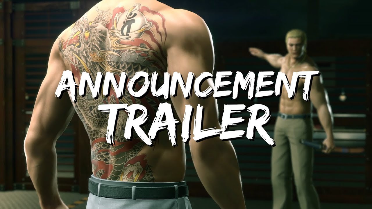 A man with a tattoo on his back featuring the announcement trailer of Yakuza Kiwami 2, coming this year.