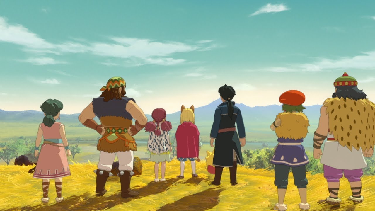 A group of people standing in a field, celebrating the launch of Revenant Kingdom in Ni no Kuni II.