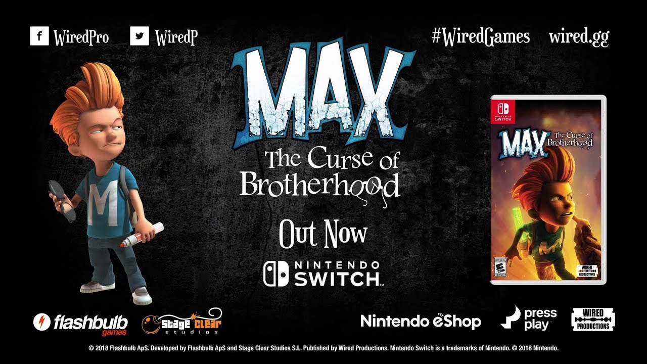 Max the Curse of Brotherhood is now available on Nintendo Switch.