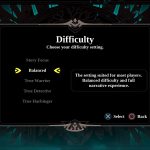 A screenshot of the difficulty setting in Slick's Nit-Picks.