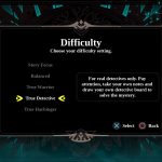 A screenshot of the difficulty setting in Slick's Nit-Picks.