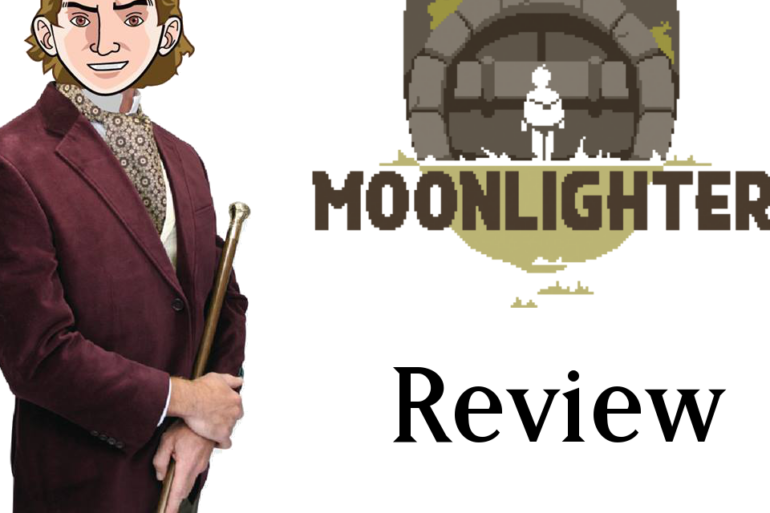 Moonlighter review - a man in a suit with a cane. 
(Possible modification using the provided keywords) 
Moonlighter PS4 review - a man in a suit with a