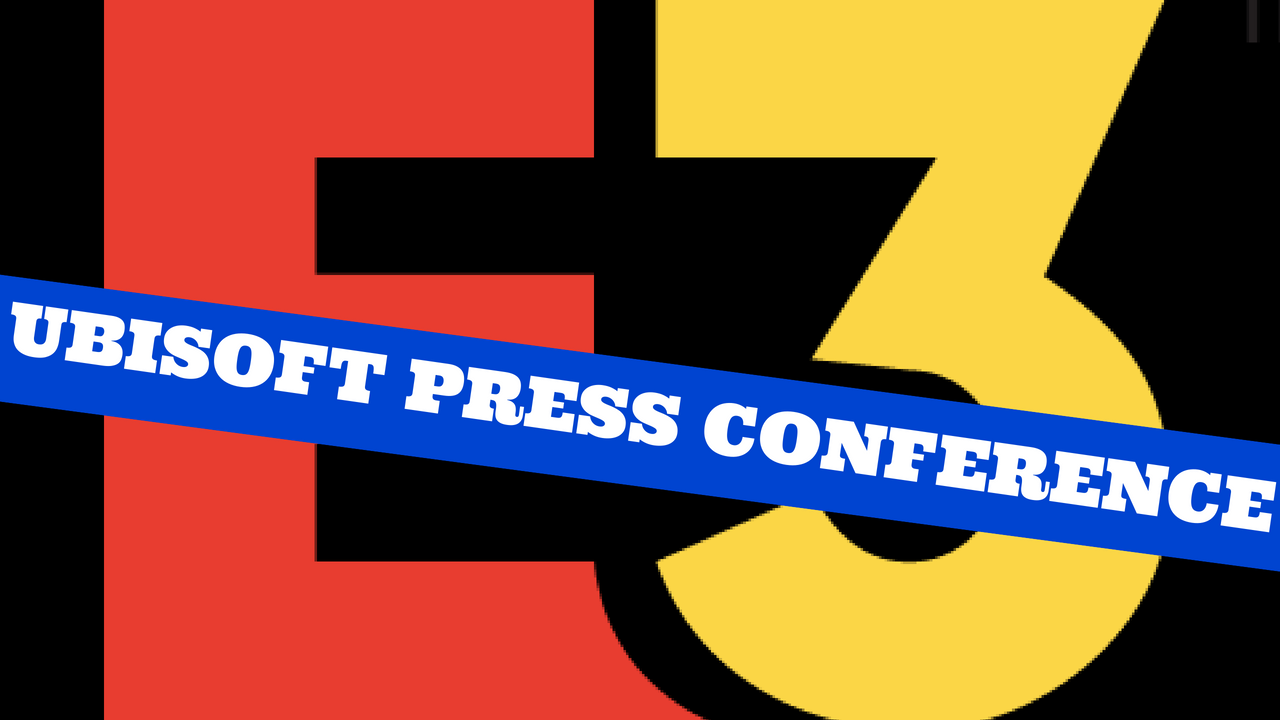 The logo for the live e3 Ubisoft press conference.
