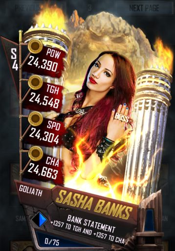 Sasha Banks - WWE SuperCard screenshot.