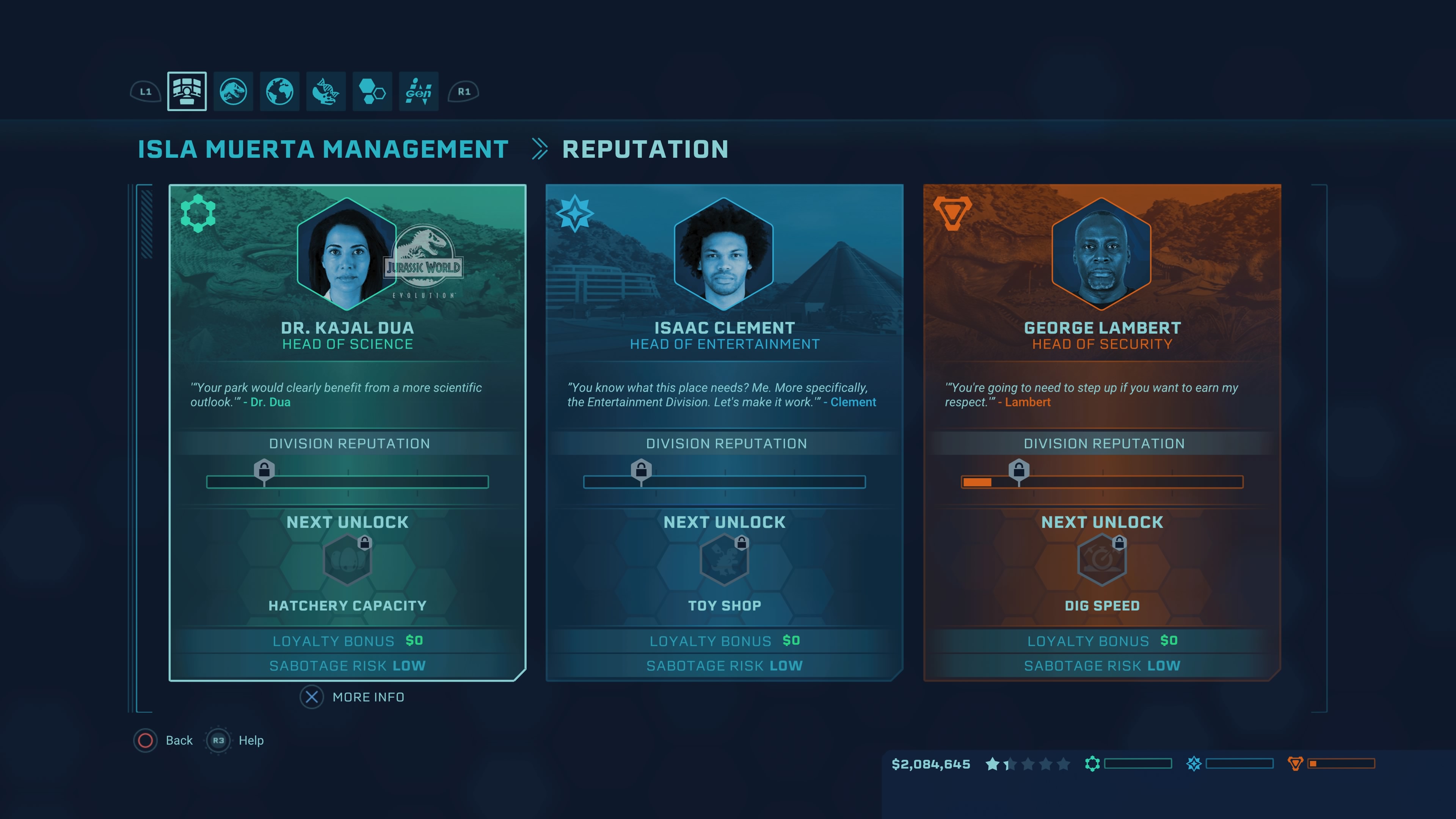 Jurassic World Evolution - Management