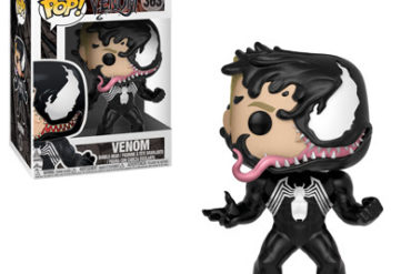 Funko Venom pop vinyl figure celebrates.