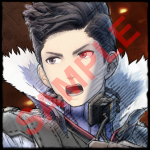 A demo image showcasing a character with striking red eyes.