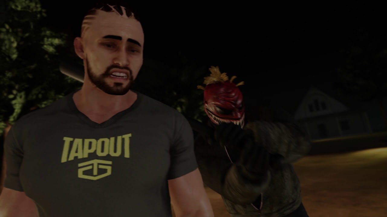 In the WWE 2K19 MyCareer Mode, a man in a t-shirt is sta...