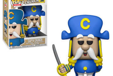 A Cap'n Crunch pop vinyl figure, part of Funko's Pop! Ad Icon Line, brandishing a sword.