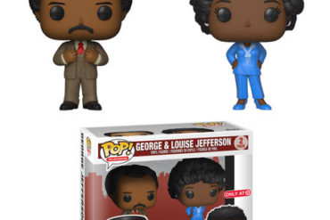 Two Funko Pop! vinyl figures of George and Lucy from The Jeffersons.