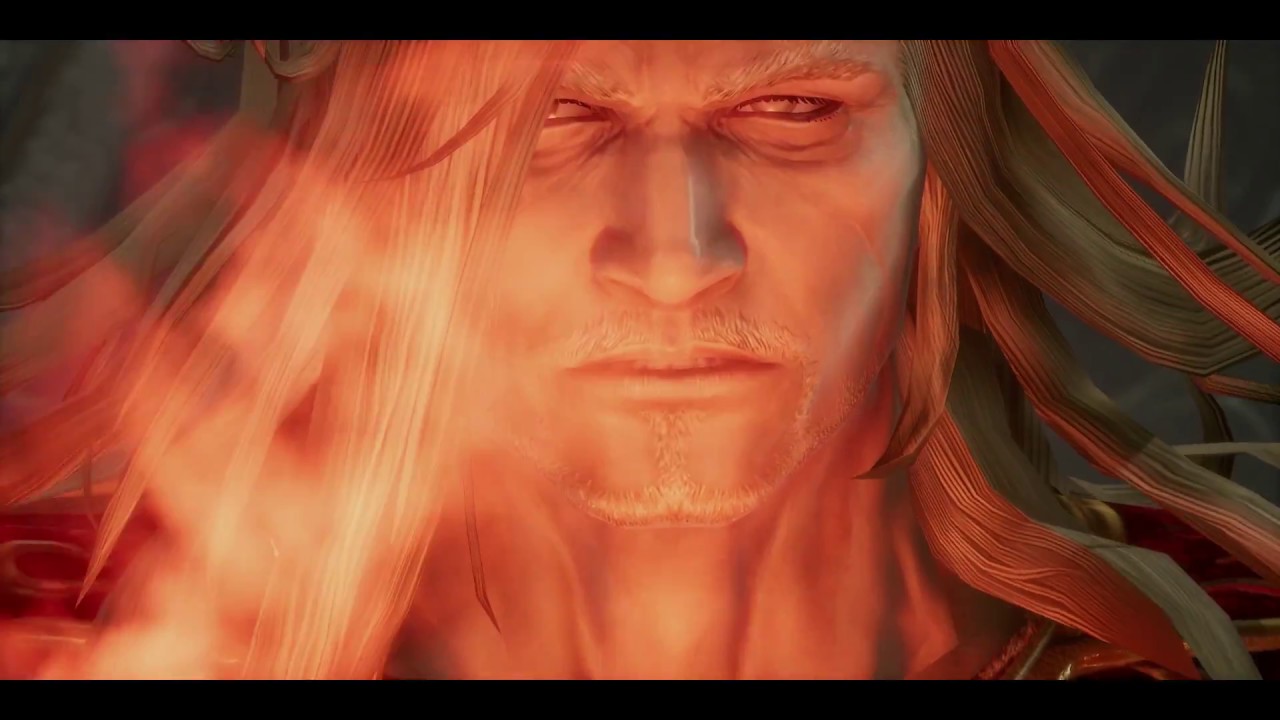 Description: A character with long hair and fire in his face in the PS4 Remastered version of Last Remnant.