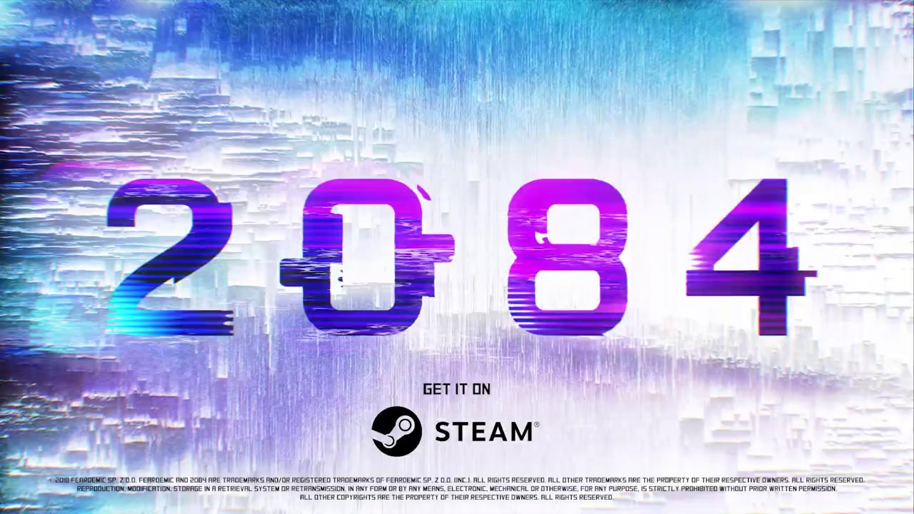 A NOW poster with the word 2084 on it.