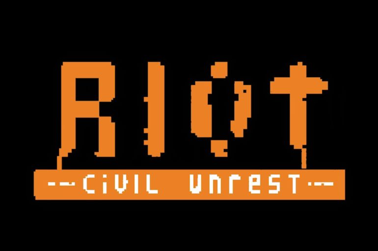 The RIOT logo represents civil unrest for both PC and Consoles.