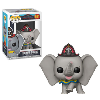 A Funko pop vinyl figure of Dumbo wearing a hat.